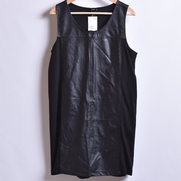 h&m leather dress